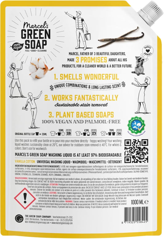 Marcel'S Green Soap - Universal Washing Liquid Patchouli & Cranberry - Laundry Detergent - Vegan - 97% Biodegradadable