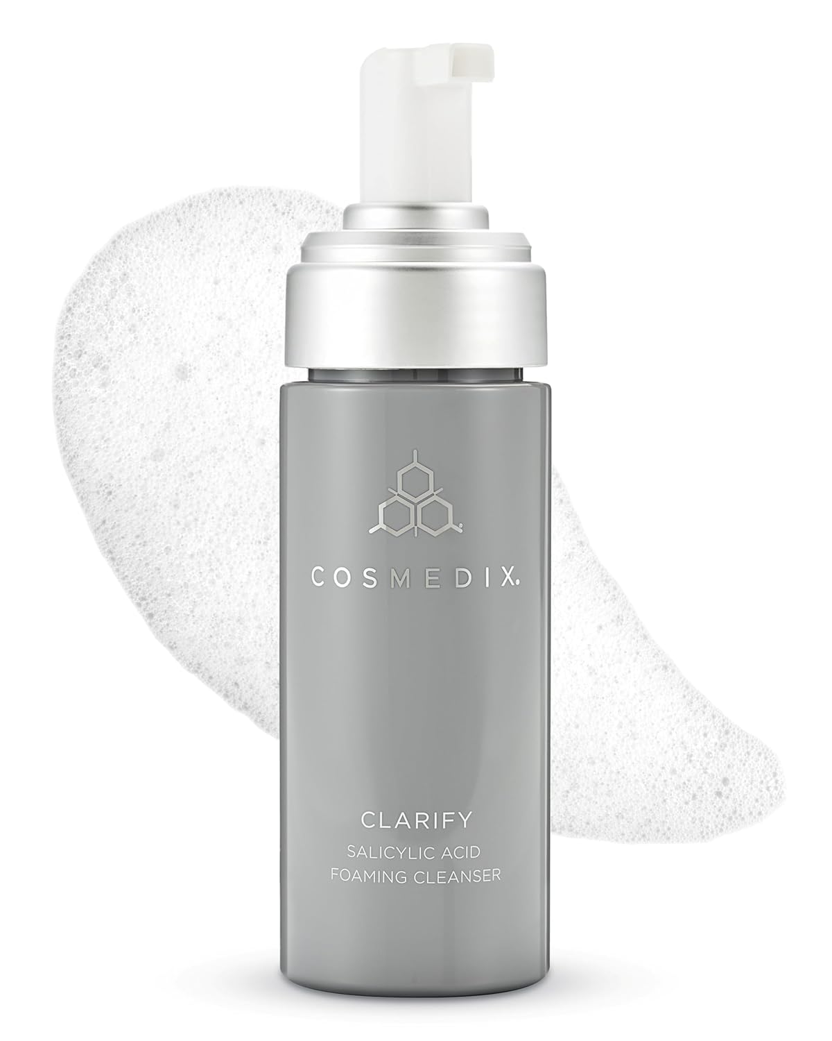 Cosmedix Clarify Salicylic Acid Foaming Face Wash For Women & Men - Exfoliating Facial Cleanser For Sensitive & Blemish-Prone Skin - Gentle Facewash With Aloe Vera For Glowing Skin, Gluten Free