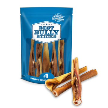 Best Bully Sticks Cheeky Beef Chews - Single Ingredient, 100% Grass-Fed Beef - Usa Packed - Long-Lasting, Odor Free Alternative To Bully Sticks, 6" Chews - 5 Pack