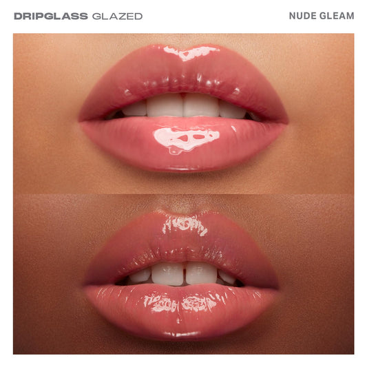 Morphe Dripglass High Shine Lip Gloss - Glazed, Semi-Sheer & Nourishing Lip Makeup - Buildable Formula Infused With Plant-Derived Squalane & Vitamin E - Nude Gleam (0.13 Oz)