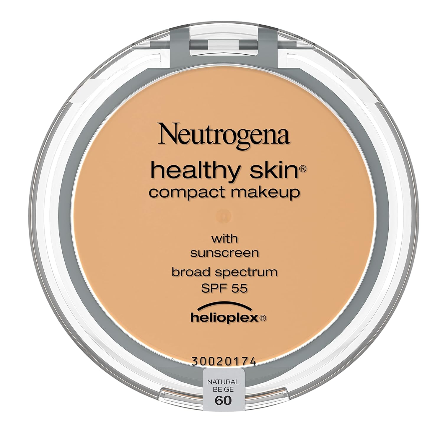 Neutrogena Healthy Skin Compact Lightweight Cream Foundation Makeup with Vitamin E Antioxidants, Non-Greasy Foundation with Broad Spectrum SPF 55, Natural Beige 60, 35 oz