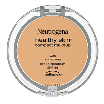 Neutrogena Healthy Skin Compact Lightweight Cream Foundation Makeup with Vitamin E Antioxidants, Non-Greasy Foundation with Broad Spectrum SPF 55, Natural Beige 60, 35 oz