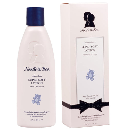 Noodle & Boo Starter Set, Newborn Baby Gift; Super Soft Baby Lotion And Newborn 2-In-1 Hair & Baby Body Wash, 8 Oz Of Each, Navy/Pink