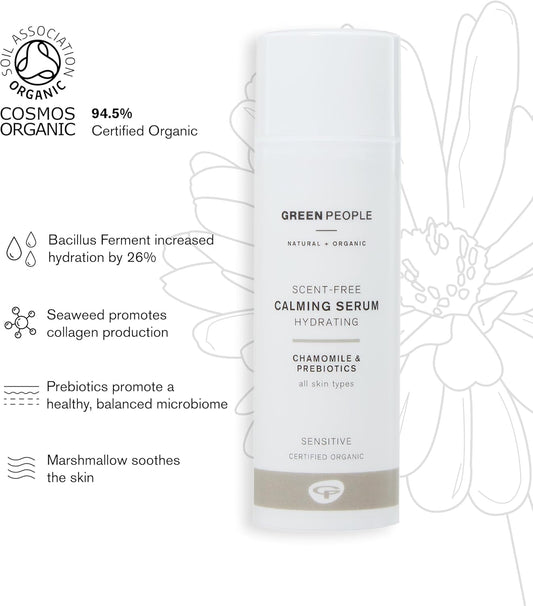Green People Scent Free Face & Neck Serum - Suitable For Sensitive Skin - Organic, Cruelty Free & Vegan, 50Ml