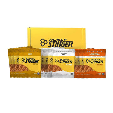 Honey Stinger Organic Waffle Variety Pack | 4 Units Each Of Honey, Vanilla, & Gluten Free Salted Caramel | Energy Stroopwafel For All Exercises | Sports Nutrition For Home & Gym, Pre & Post Workout