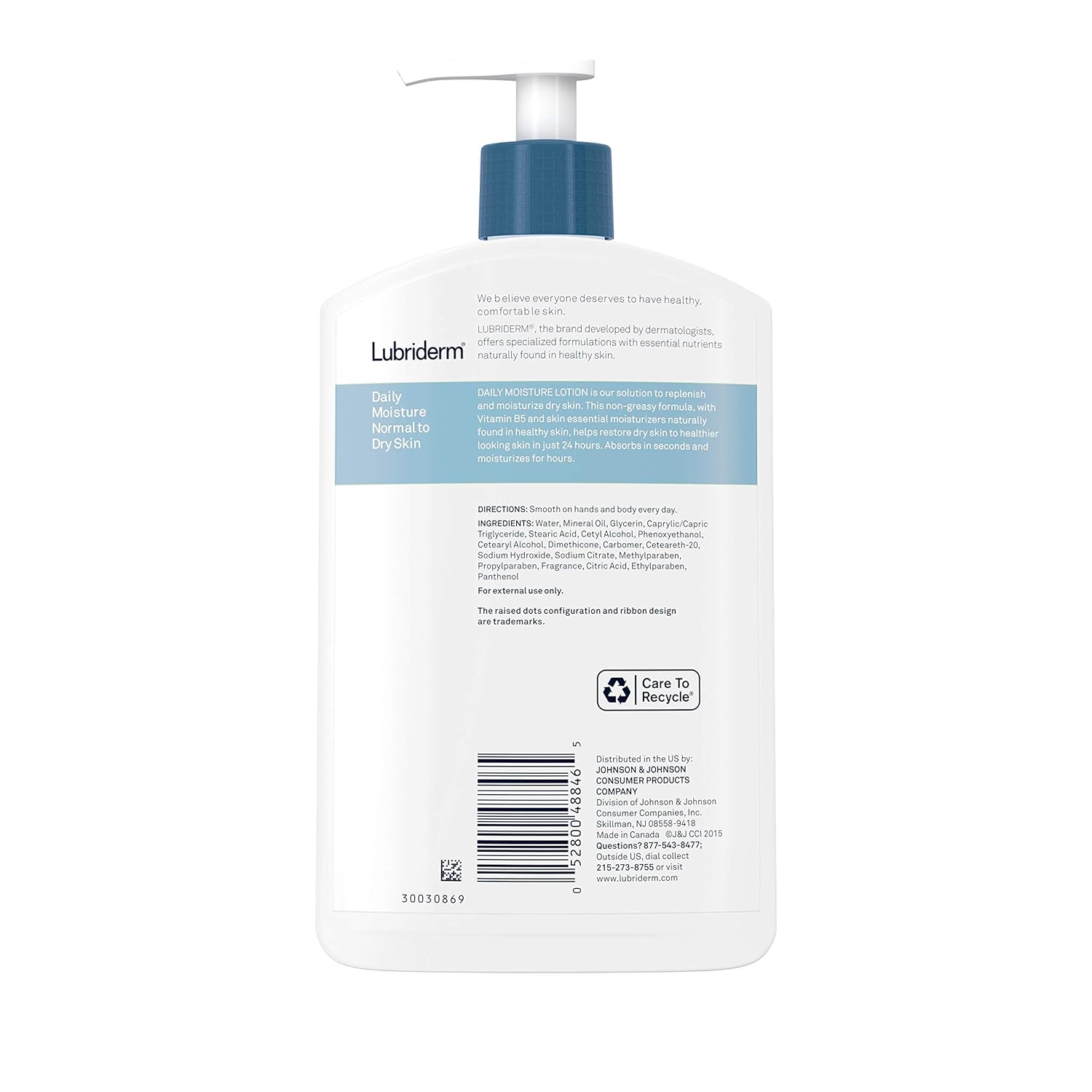 Lubriderm Daily Moisture Hydrating Body and Hand Lotion with Vitamin B5, Non-Greasy, 16 fl. oz : Beauty & Personal Care