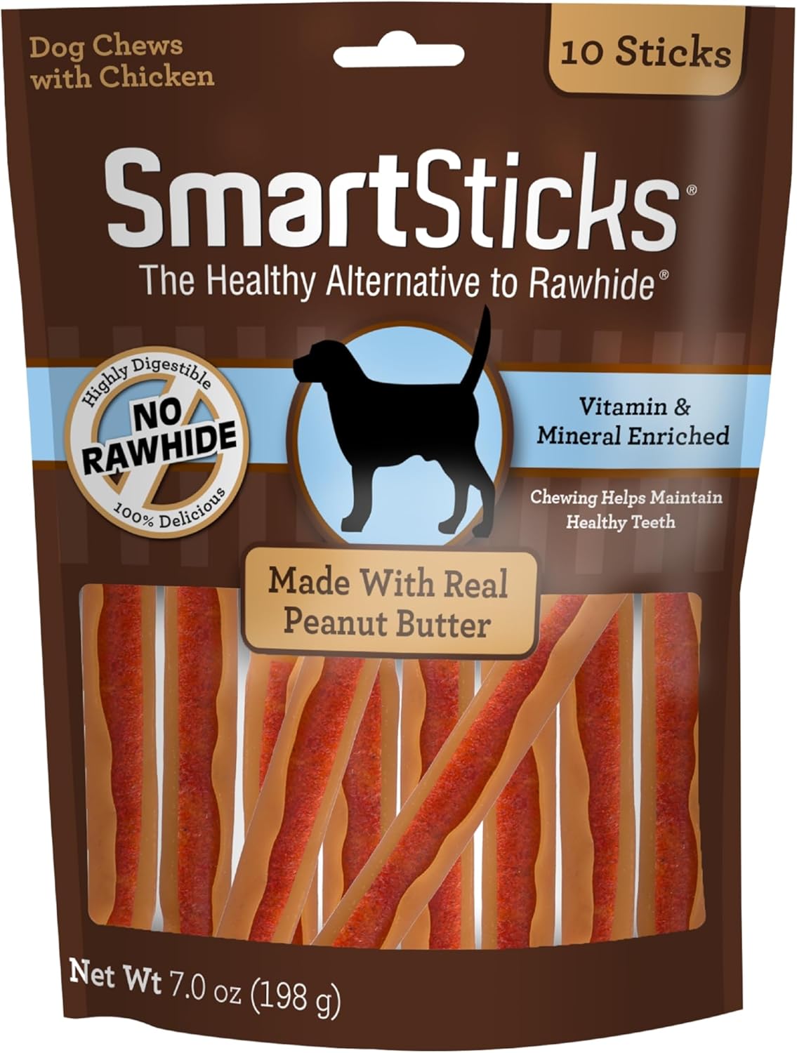 Smartbones Smartsticks, Treat Your Dog To A Rawhide-Free Chew Made With Real Meat And Vegetables, 10 Count (Pack Of 1)