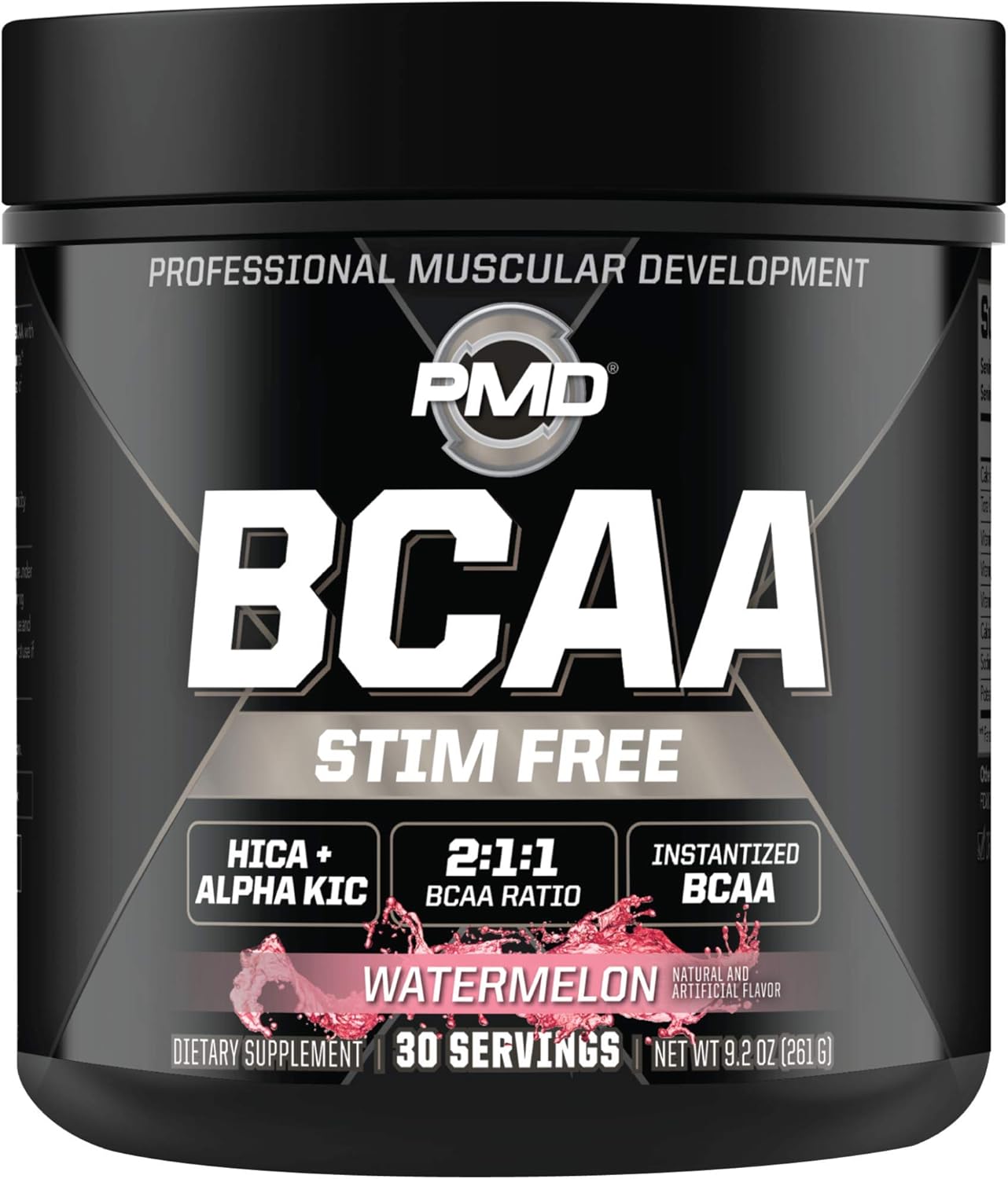 Pmd Sports Bcaa Stim-Free Amino Acids - Better Workout Performance, Enhanced Recovery, Daily Energy, Muscle Builder, And Muscle Sparing - Bcaa Powder Drink Mix - Watermelon (30 Servings)