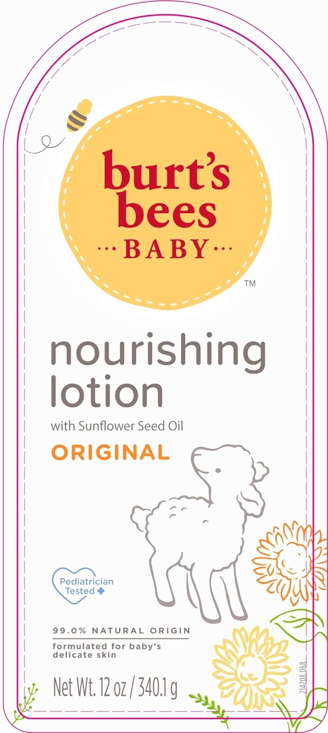 Burt's Bees Baby Nourishing Lotion, Original Scent Baby Lotion - 12 Ounce Bottle : Baby