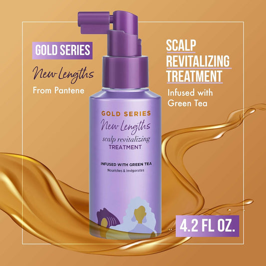 Pantene Gold Series New Lengths Scalp Revitalizing Treatment, 4.2 Fl Oz  Scalp Treatment Infused With Green Tea, Moisturizes, Strengthens And Protects From The Root For Visibly Longer Hair