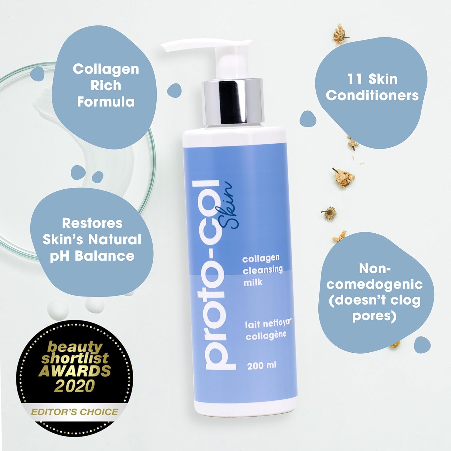Proto-col - Cleansing Milk, Rich Collagen and Hydrating Hyaluronic Acid with Powerful Vitamins + Minerals, Deeply Cleanses, Brightens Skin and Removes Impurities (200ml) : Amazon.co.uk: Beauty