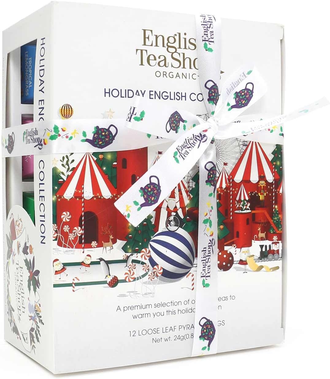 English Tea Shop Organic Holiday White Prism - 12 Pyramid Tea Bags - 4 Different Flavours., 24 G U060802