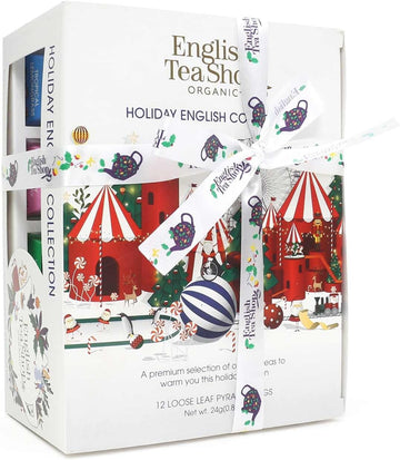 English Tea Shop Organic Holiday White Prism - 12 Pyramid Tea Bags - 4 Different Flavours., 24 G U060802
