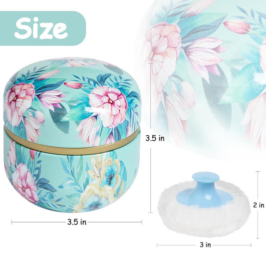 Powder Puff And Powder Container For Body Dusting Powder Case With Puff For Baby And Women,Loose Powder Containers With Puff For Travel