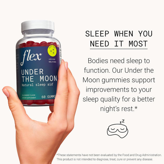 Flex Under The Moon - Sleep Aid - Quality Rest - Sleep Quality - Sleep Pattern - 2.5Mg Melatonin - Low Dose Melatonin - 60 Gummies (Under The Moon)