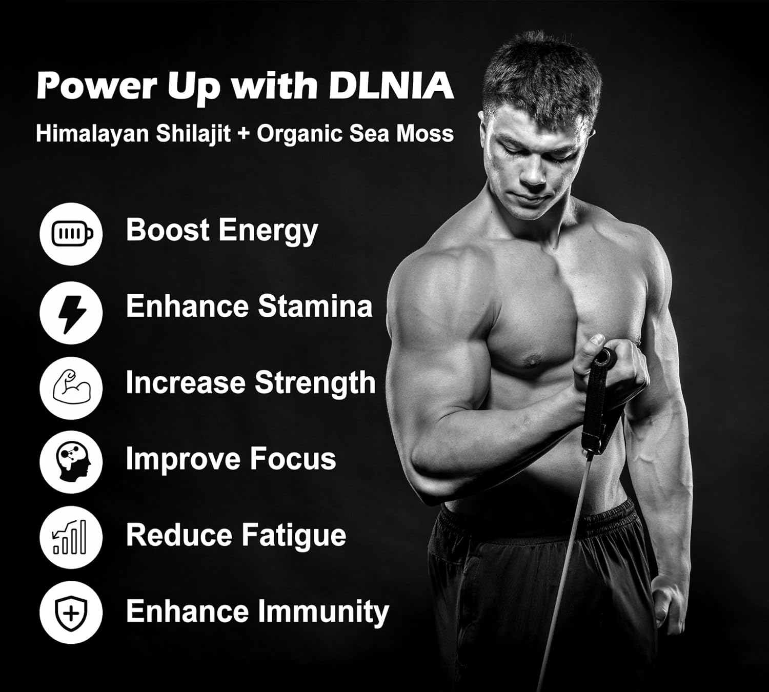 Dlnia Shilajit 9000Mg, Sea Moss 17500Mg, Ginger & Black Seed Oil 4000Mg, Ashwagandha 5000Mg, Rhodiola Rosea, 1000Mg Panax Ginseng 1500Mg, All In 1 Supplement - Sea Moss & Shilajit Vitality Bundle : Health & Household