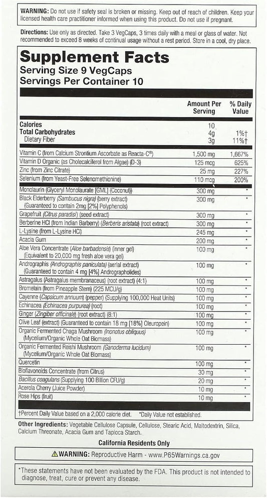 Solaray Immufight Ultimate Immune Support | Healthy Response Formula w/Vitamin C & D, Zinc, Herbs | 10 Serv, 90 VegCaps