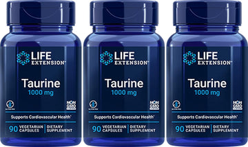 Taurine 1000 mg, 90 Vegetarian Capsules-Pack-3