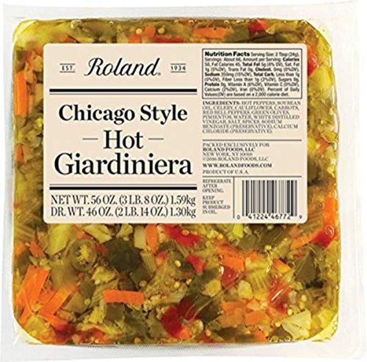 Roland Foods Chicago Style Hot Giardiniera, Italian Pepper Relish, Sourced in the USA, 56-Ounce Pouch : Grocery & Gourmet Food