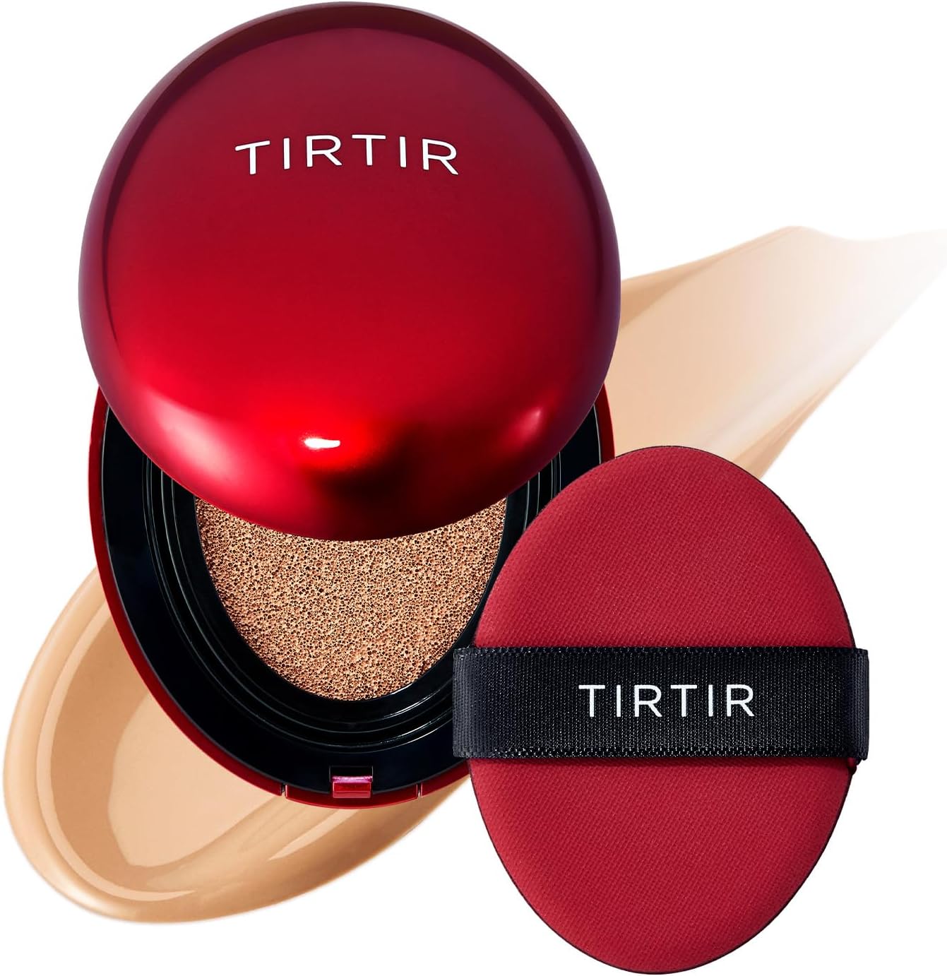 Tirtir Mask Fit Red Cushion Foundation | Full Coverage, Weightless, Skin Fit, Satin Glow Finish, Korean Makeup, Beauty, Tattoo Cover Up, Buildable (#27C Cool Beige, 0.63 Fl Oz)