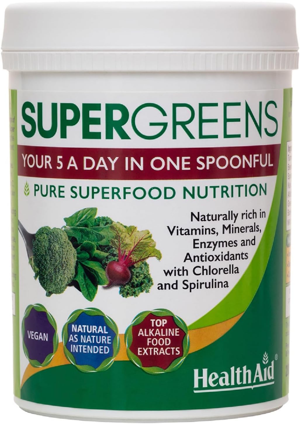 HealthAid SuperGreens Powder, 200 g, Green : Amazon.co.uk: Health & Personal Care