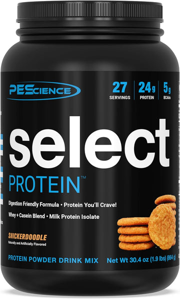 PEScience Select Low Carb Protein Powder, Snickerdoodle, 27 Serving, Keto Friendly and Gluten Free