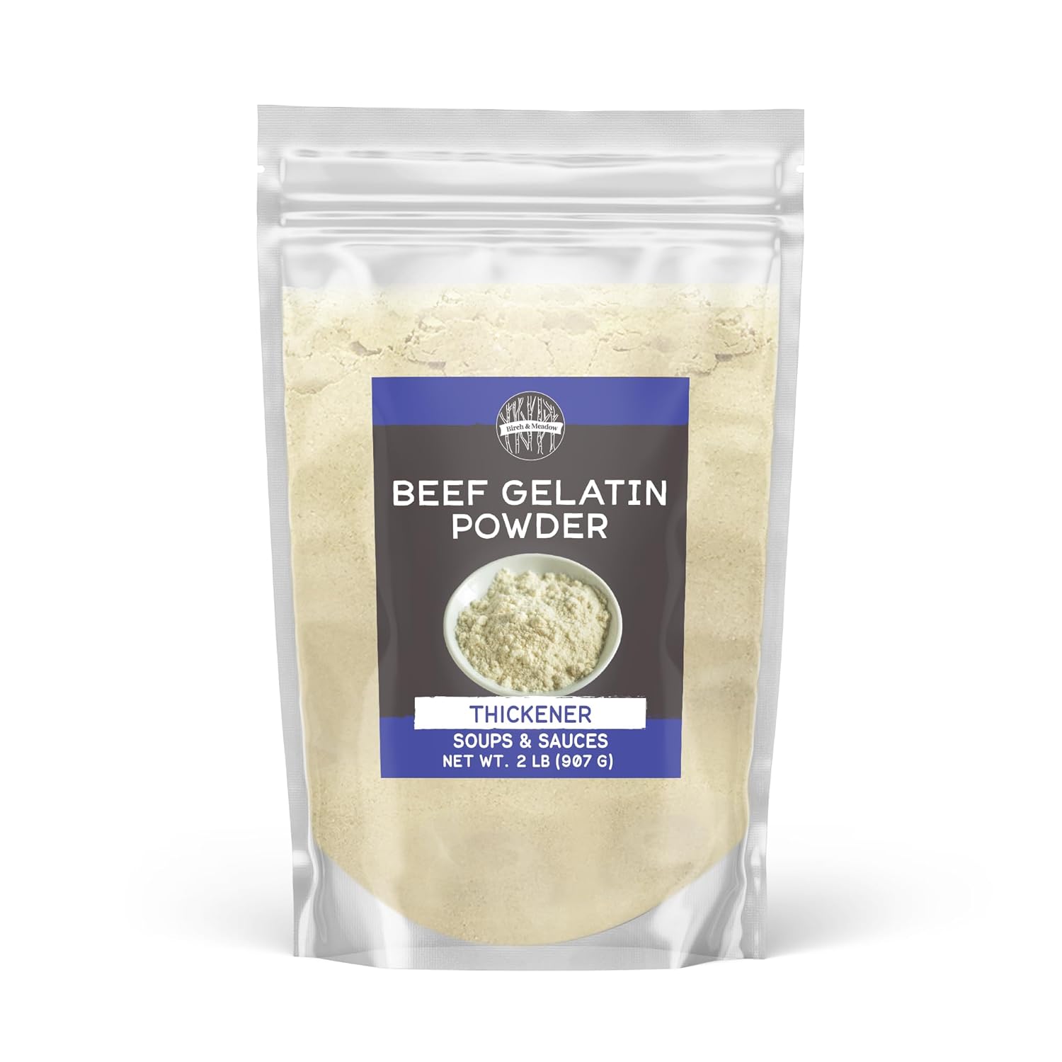 Birch & Meadow Beef Gelatin Powder, 2 Lb, Unflavored, Soup & Sauces, Thickener