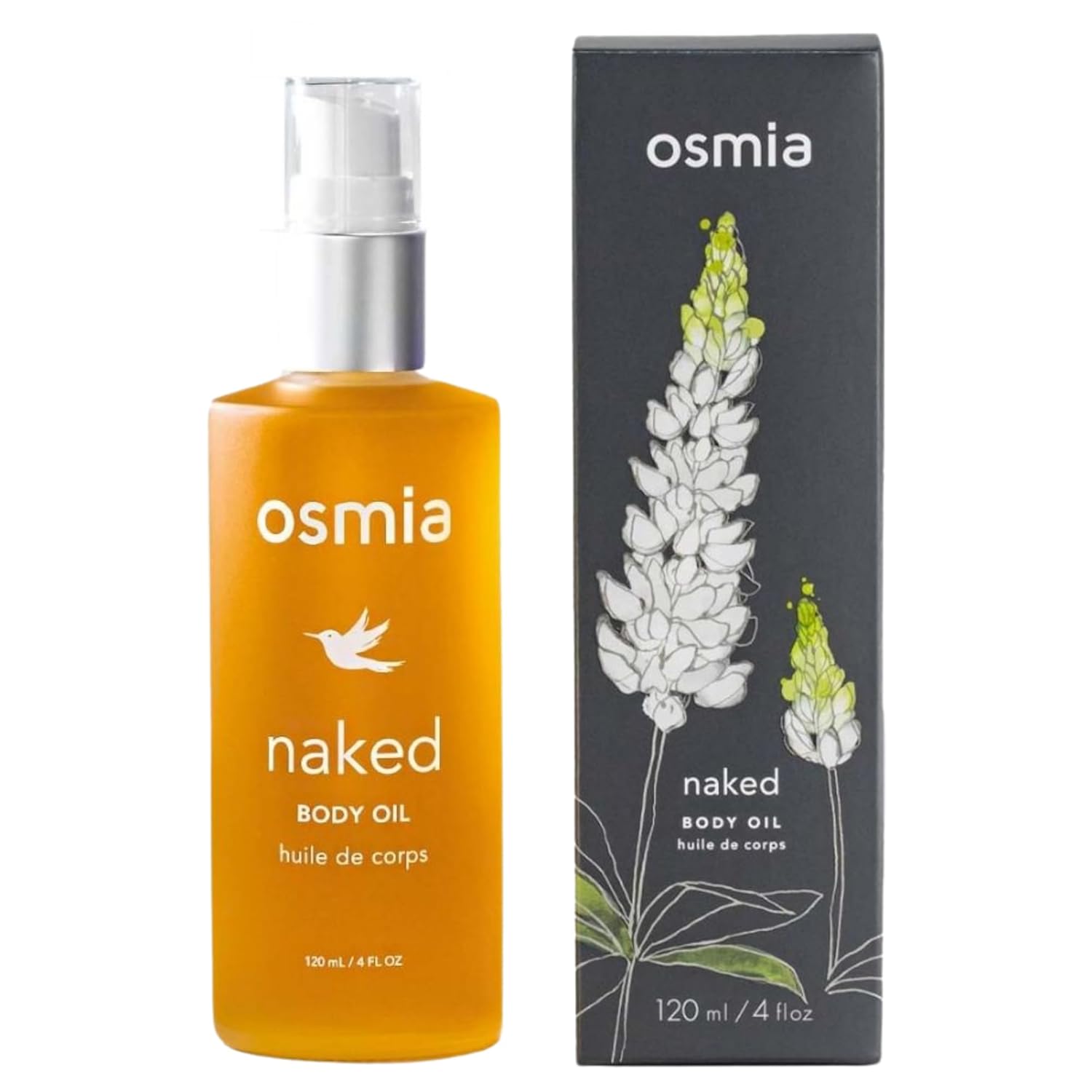 Osmia Skincare - Natural Naked Body Oil | Rosehip, Borage, + Sweet Almond Oils | Soften, Smooth, Nourish | Clean Beauty For Healthy Skin (4 Fl Oz | 118 Ml)