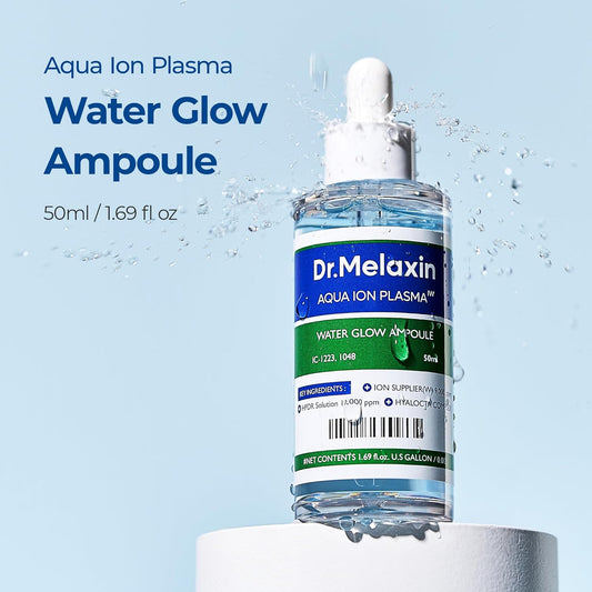 Aqua Ion Plasma Water Glow Ampoule For Hydrating Face Moisturizer For Dry, Sensitive Skin | Moisturizing & Soothing Care, Korean Skincare, 50Ml, 1.69 Fl Oz