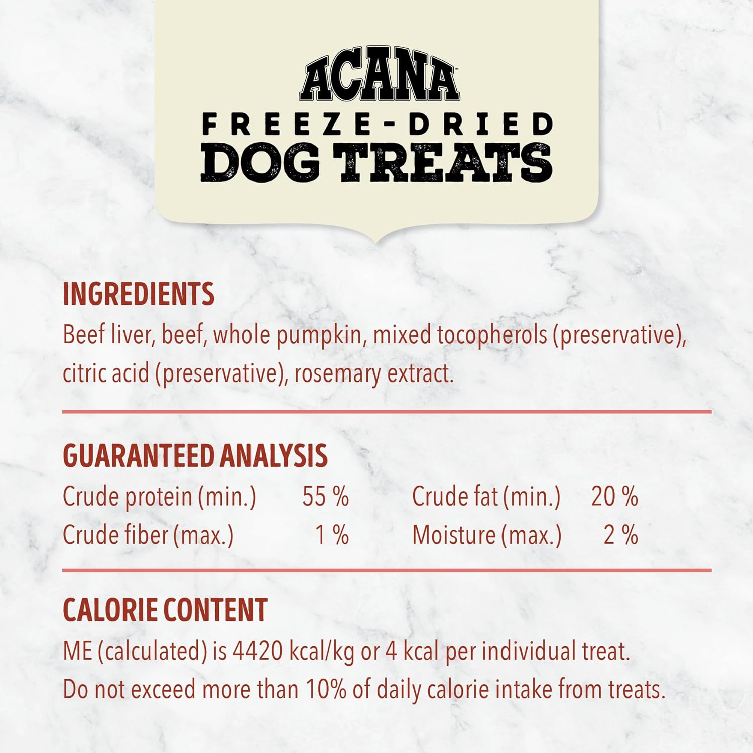 ACANA Singles Freeze Dried Dog Treats, Limited Ingredient Grain Free Beef & Pumpkin Recipe, 3.25oz : Pet Supplies