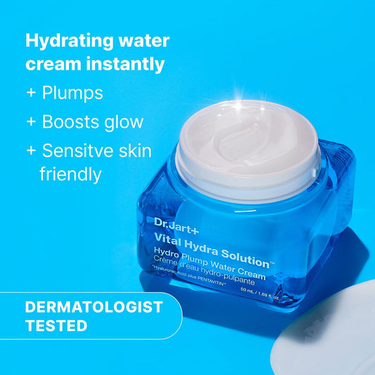 Dr.Jart+ Vital Hydra Solution Water Cream Glow Hydrating Face Moisturizer With Hyaluronic Acid | Korean Skin Care, 1.69 Fl Oz