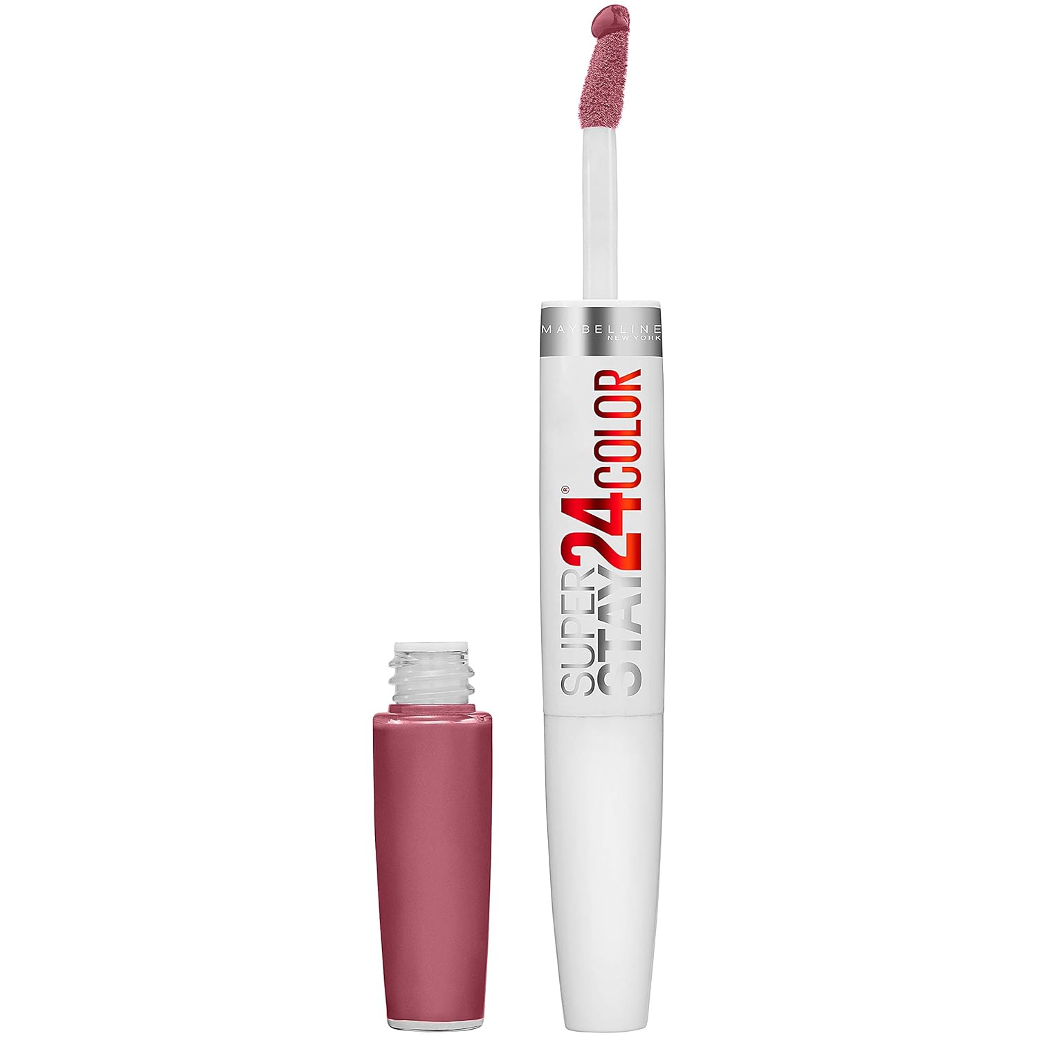 Maybelline Super Stay 24, 2-Step Liquid Lipstick Makeup, Long Lasting Highly Pigmented Color With Moisturizing Balm, Firmly Mauve, Mauve, 1 Count