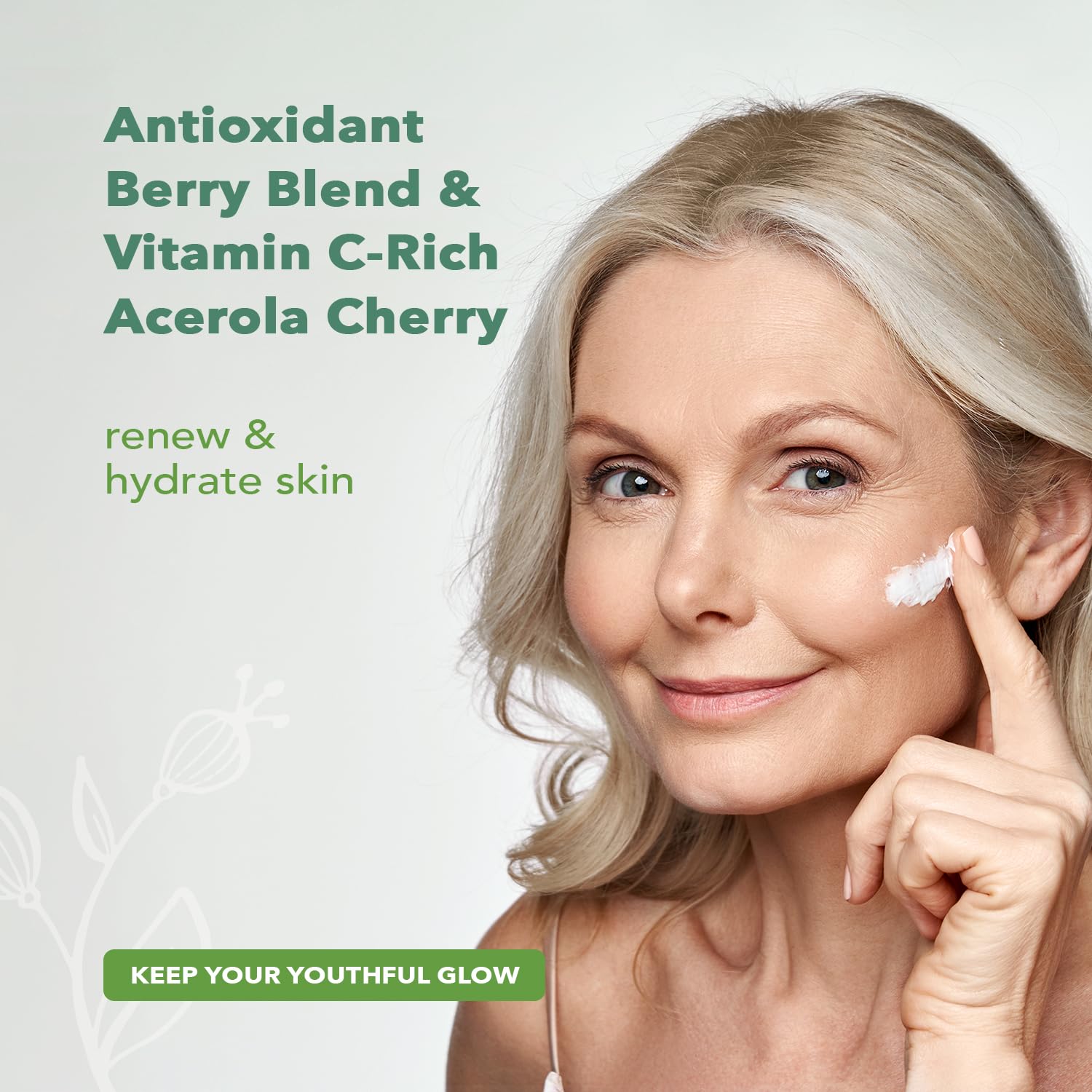 Nourish Organic Face Cream, Bilberry & Arctic Berries – Age Defense Formula With Aloe Vera & Borage Oil, 1.7 Oz + Washable Cotton Round : Beauty & Personal Care