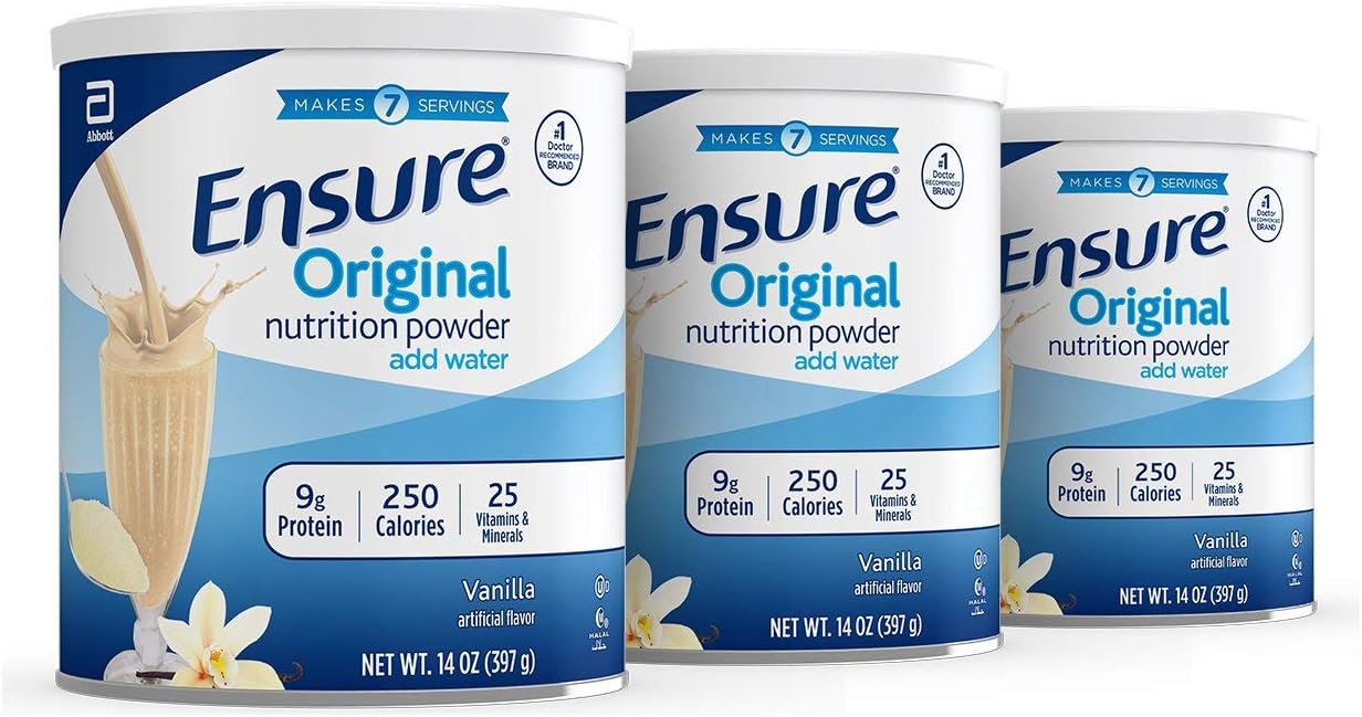 Ensure Original Nutrition Powder With 9 Grams Of Protein, Meal Replacement, Vanilla,14 Ounce (Pack Of 3)