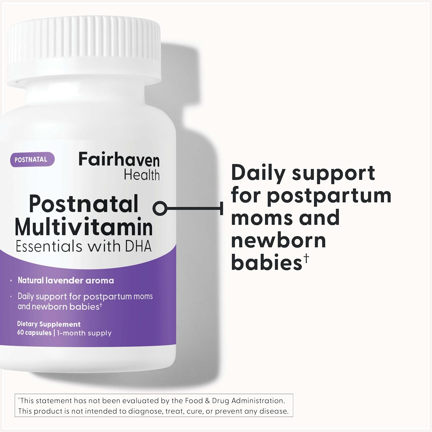 Fairhaven Health Postnatal Multivitamin Essentials | Vegan Daily Multivitamin For Postpartum Women | Breastfeeding Mother And Baby Development Support | Gluten, Dairy, Soy Free | Non-Gmo | 60 Capsules : Health & Household