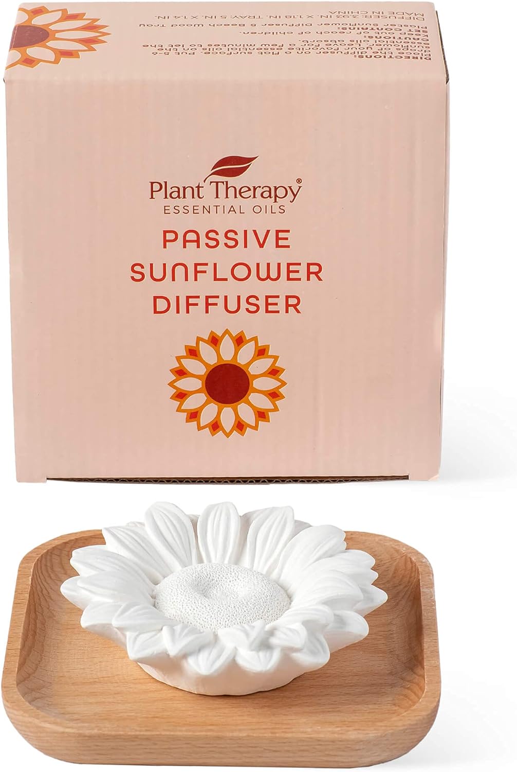 Plant Therapy Passive Sunflower Aromatherapy Diffuser - A Chic And Natural Home, Office, And Travel Essential Oil Diffuser