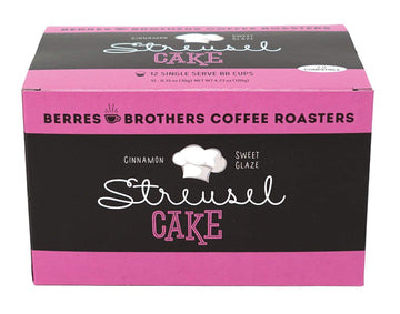 Berres Brothers Streusel Cake Flavored Coffee, 12 Count Single Serve Pods Compatible with Keurig K Cups K Pods Coffee Makers, Rich Coffee Cake Flavor with a Sassy Swirl of Cinnamon, Gourmet Coffee, Medium Roast, Caffeinated Coffee