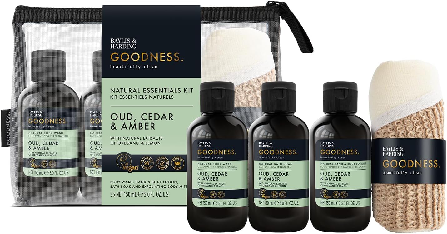 Baylis & Harding Goodness Oud, Cedar & Amber Essentials Gift Set - Vegan Friendly (Pack Of 1)