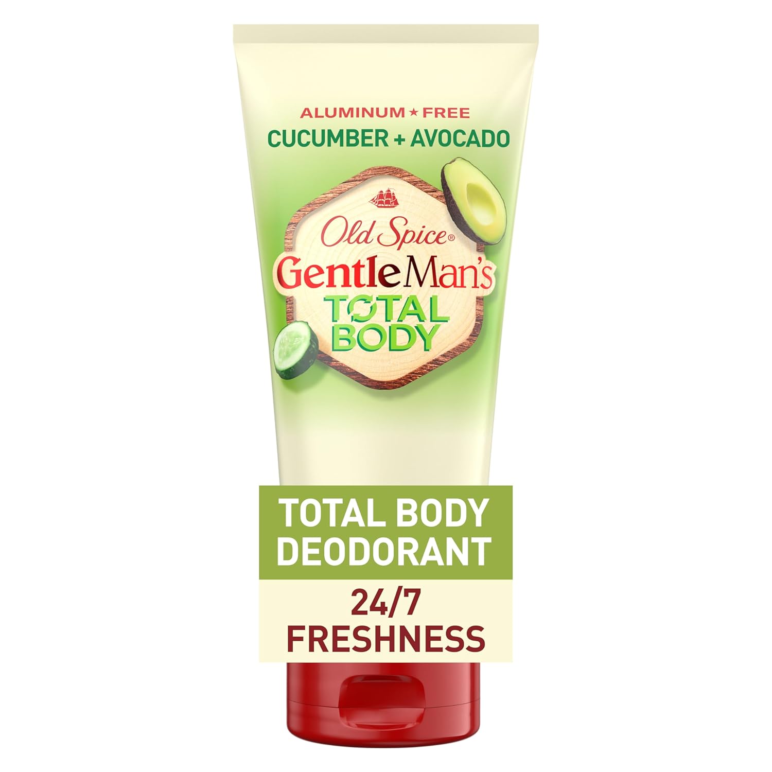 Old Spice Whole Body Deodorant For Men, Total Body Deodorant, Cucumber + Avocado, Aluminum Free Deodorant Cream For 24/7 Freshness // Dermatologist Tested Whole Body Deodorant, 3.0 Oz