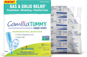 Boiron Camilia Tummy For Colic, Painful Gas, Bloating, & Fussiness- Sterile And Non-Drowsy Liquid Doses - 30 Count