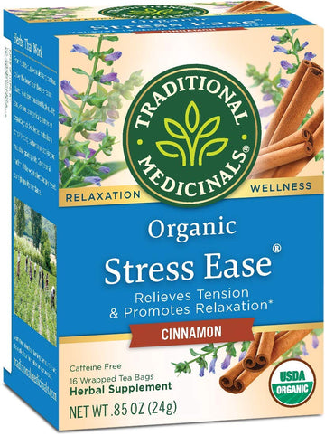 Traditional Medicinals Tea Cinnamon Stress Ease Organic, 16 Ct