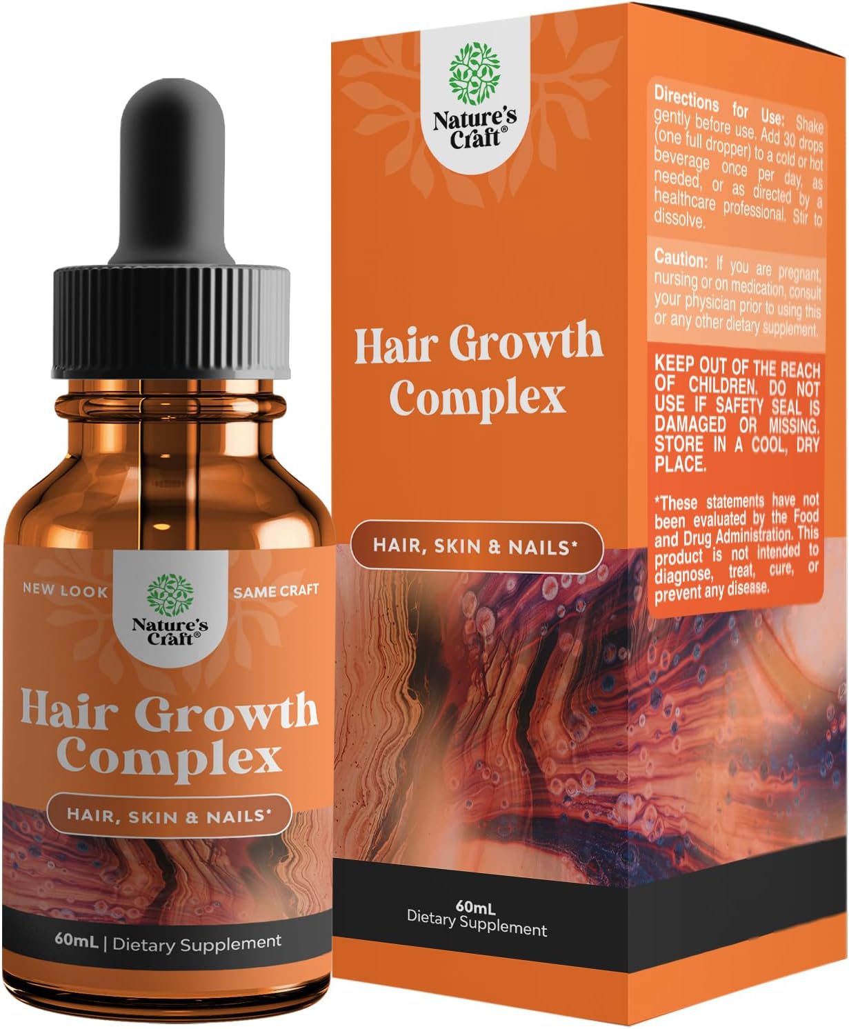 Collagen Biotin Drops For Hair Growth - Liquid Collagen For Women And Men With Biotin - High Bioavailability Liquid Biotin For Hair Growth With Marine Collagen For Fast Thick Hair Regrowth