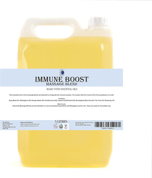 Mystic Moments | Immune Boost Aromatherapy Massage Oil Blend 5 litres - Natural Massage Blend Made with Essential Oils for Spa & Massage Therapy : Amazon.co.uk: Health & Personal Care