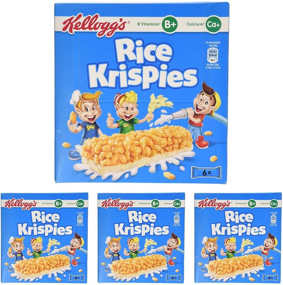 Kellogg's Rice Krispies Cereal and Milk Bar Box, 6 x 20g (Pack of 4) : Amazon.co.uk: Grocery