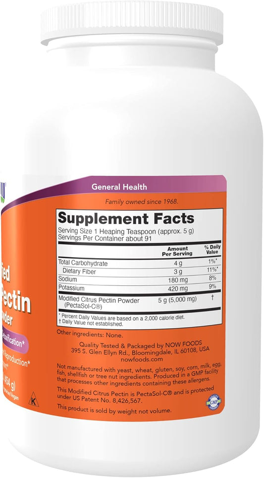 NOW Supplements, Modified Citrus Pectin Powder, Supports Healthy Detoxification*, 1-