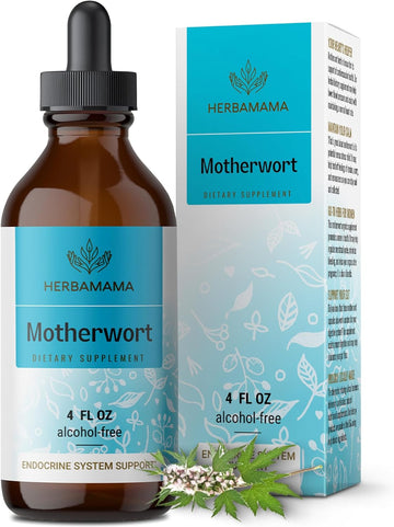 Herbamama Motherwort Tincture - Calming Drops For Women'S Wellness - Motherwort Herb Extract Vegan Women'S Supplements - Alcohol & Sugar-Free, 56-Day Supply