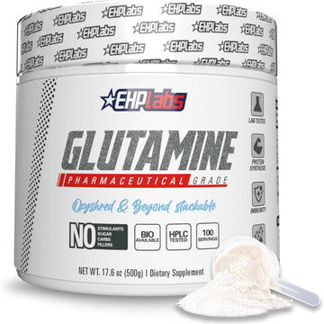 Ehp Labs L Glutamine Powder Amino Acids - L-Glutamine, Workout Recovery, Immune Health & Gut Health Support (500G) - 100 Servings