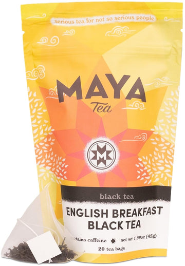 Maya Tea English Breakfast Black Tea Sachets, Contains Caffeine, All Natural, Pack Of 20