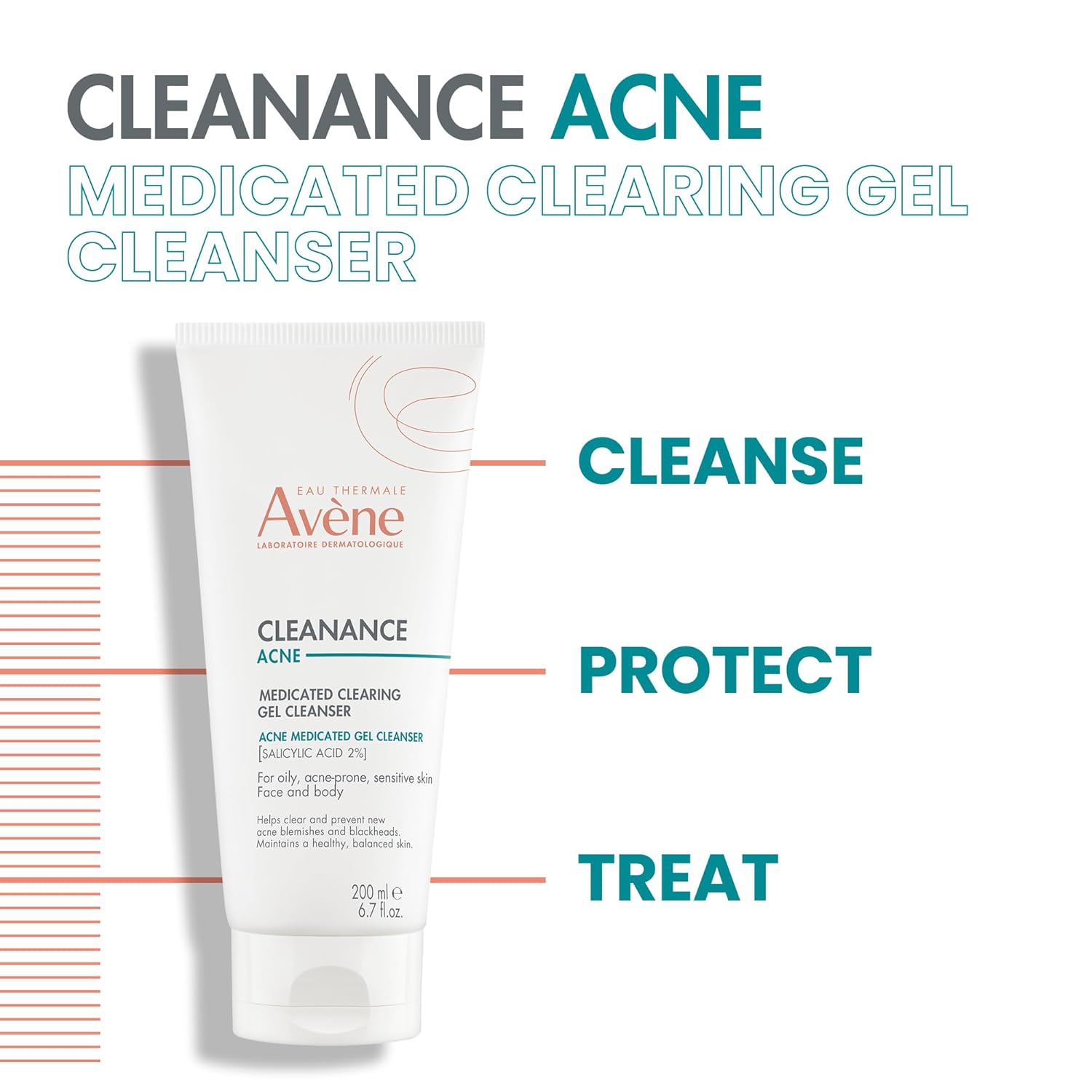 Avene Cleanance Cleansing Gel Soap Free Cleanser For Acne Prone, Oily, Face & Body, 6.7 Oz : Beauty & Personal Care