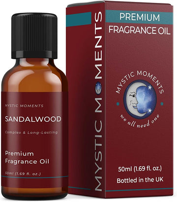 Mystic Moments | Sandalwood Fragrance Oil - 50ml - Perfect for Soaps, Candles, Bath Bombs, Oil Burners, Diffusers and Skin & Hair Care Items